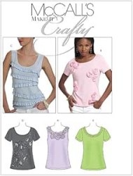 6036 McCalls Crafty Stretch Knit Tops Sleeves or Not Pattern XS-Med 4-14 Uncut